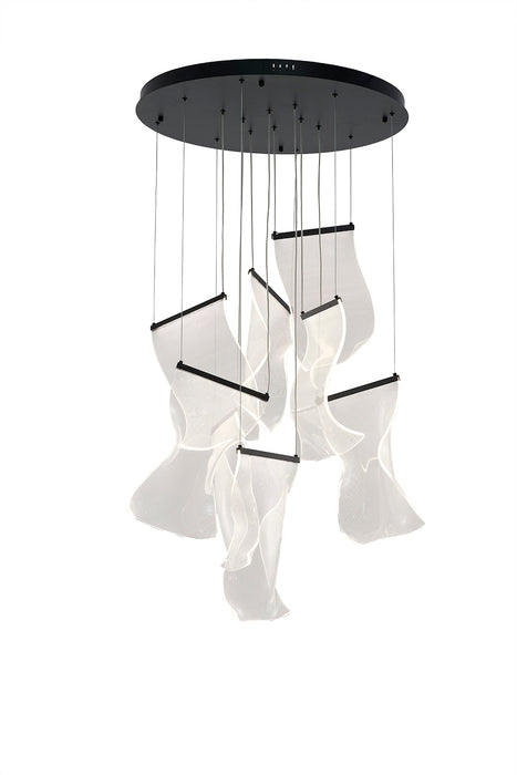 Flushed Chandelier with Acrylic Crumbled Sheet Hanging Pendants by Bethel - view 49