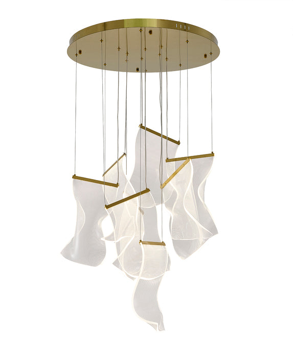 Flushed Chandelier with Acrylic Crumbled Sheet Hanging Pendants by Bethel - view 31