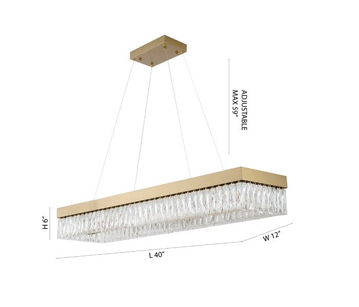 Hairline Frame LED Chandelier with Clear Hanging Crystals by Bethel - view 26