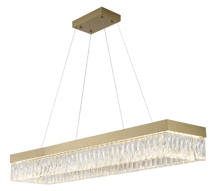 Hairline Frame LED Chandelier with Clear Hanging Crystals by Bethel - view 27