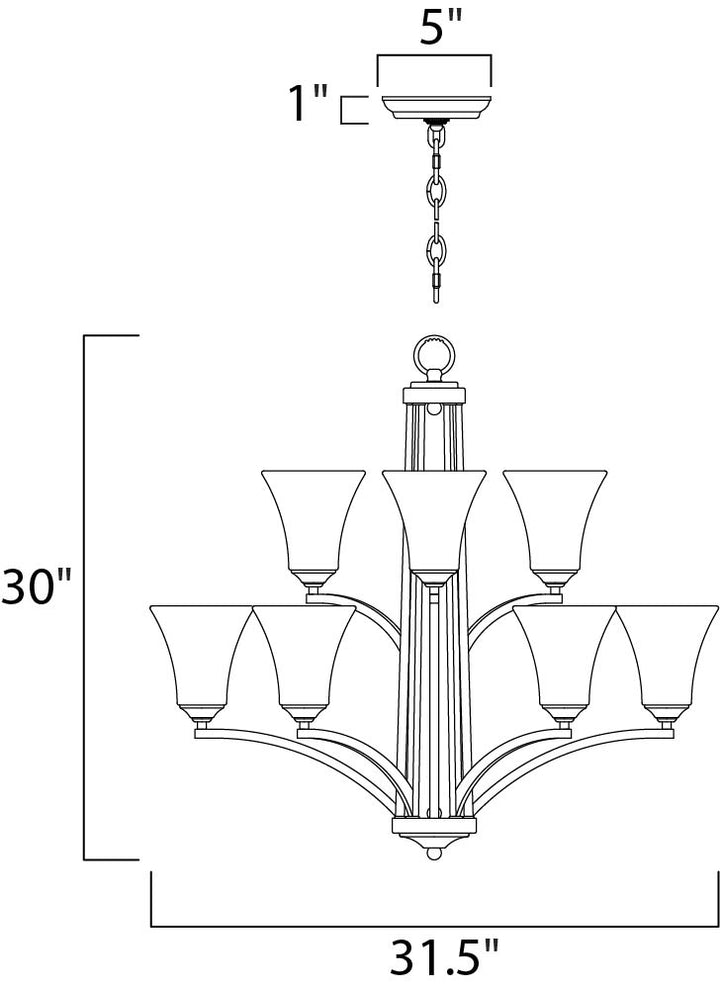 Aurora Chandelier dimensions diagram