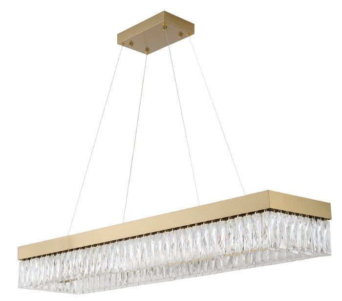 Hairline Frame LED Chandelier with Clear Hanging Crystals by Bethel - view 31