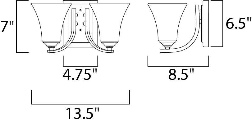 Aurora Bath Vanity dimensions diagram