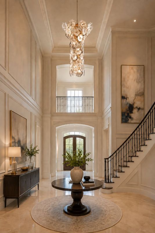 Branch Frame Chandelier with Hand Blown Glass Flowers by Bethel - view 2