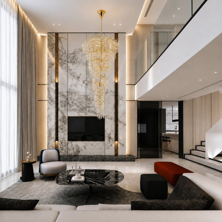 Gold Glass Chandelier by Bethel - view 5