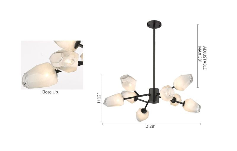 Branch Chandelier with Glass Shades (YS93) by Bethel - view 4