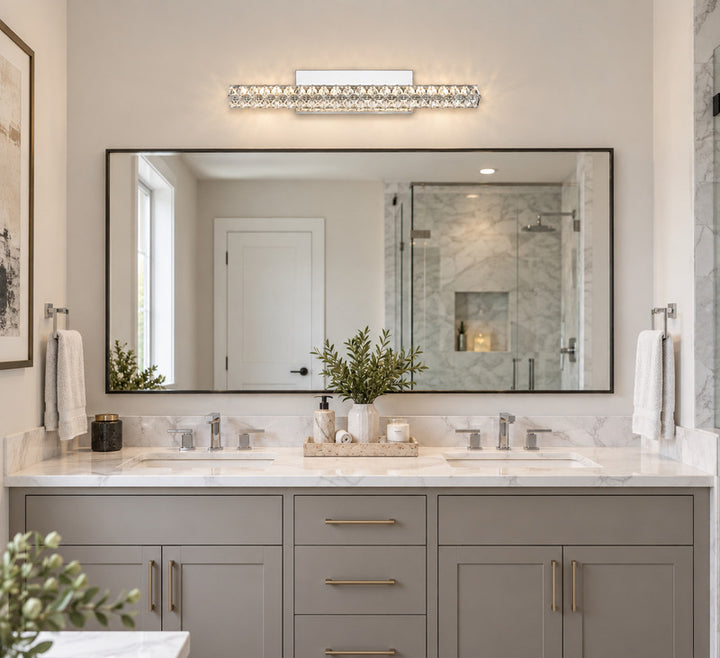 Chrome Crystal Vanity Light by Bethel - view 5