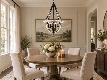 Basket Frame Chandelier with Clear Crystals Embedded Throughout by Bethel - view 6