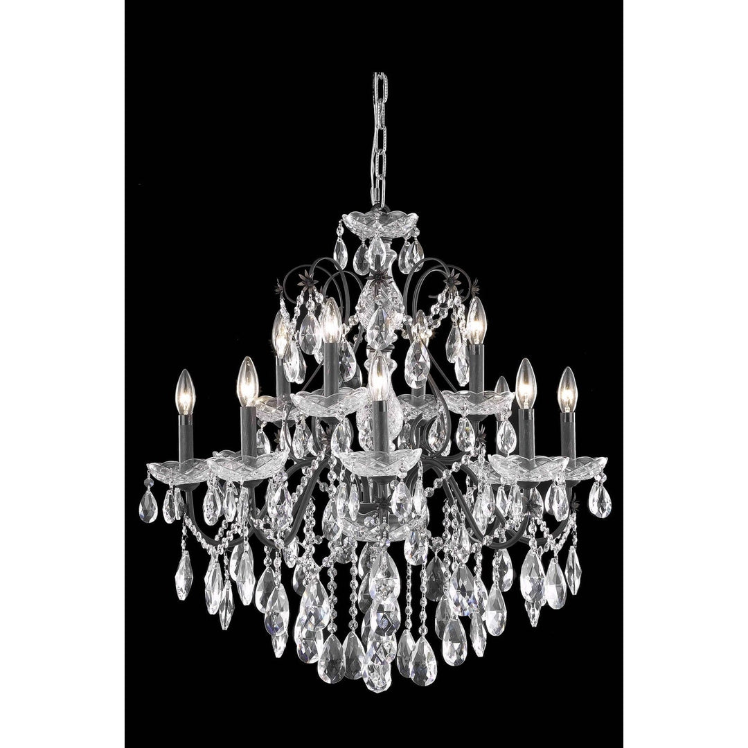 St. Francis Crystal Chandelier in Dark Bronze by Elegant