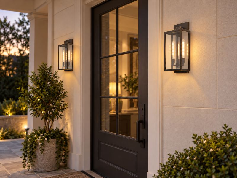 Oil Bronzed Framed Outdoor Wall Sconce with Edges and Clear by Bethel - view 6
