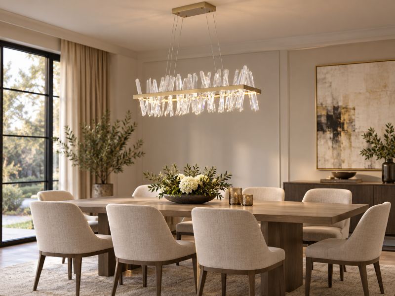 Hairline Frame LED Chandelier with Clear Crystals by Bethel - view 19