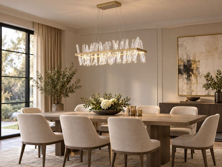 Hairline Frame LED Chandelier with Clear Crystals by Bethel - view 19