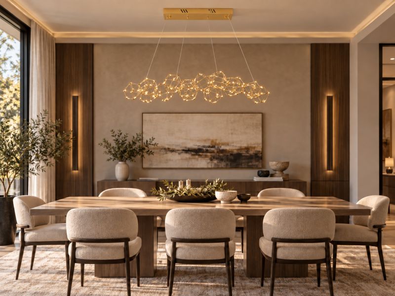 LED Star Light Net Chandelier with Hardware by Bethel - view 10