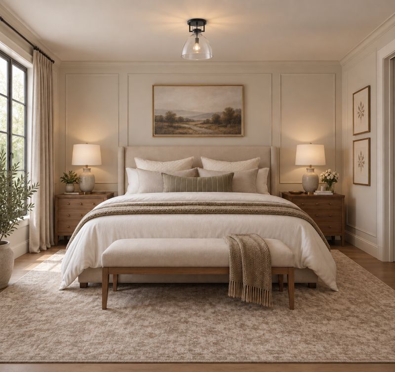 Metal Frame Semi Flush Mount with Clear Glass Shade by Bethel - view 6