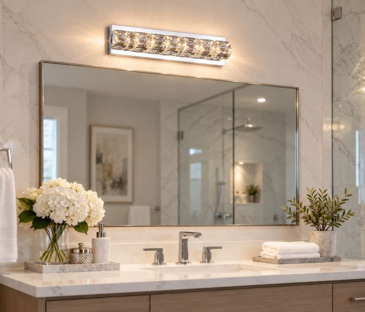 Frame LED Wall Sconce with Clear Crystals by Bethel - view 7