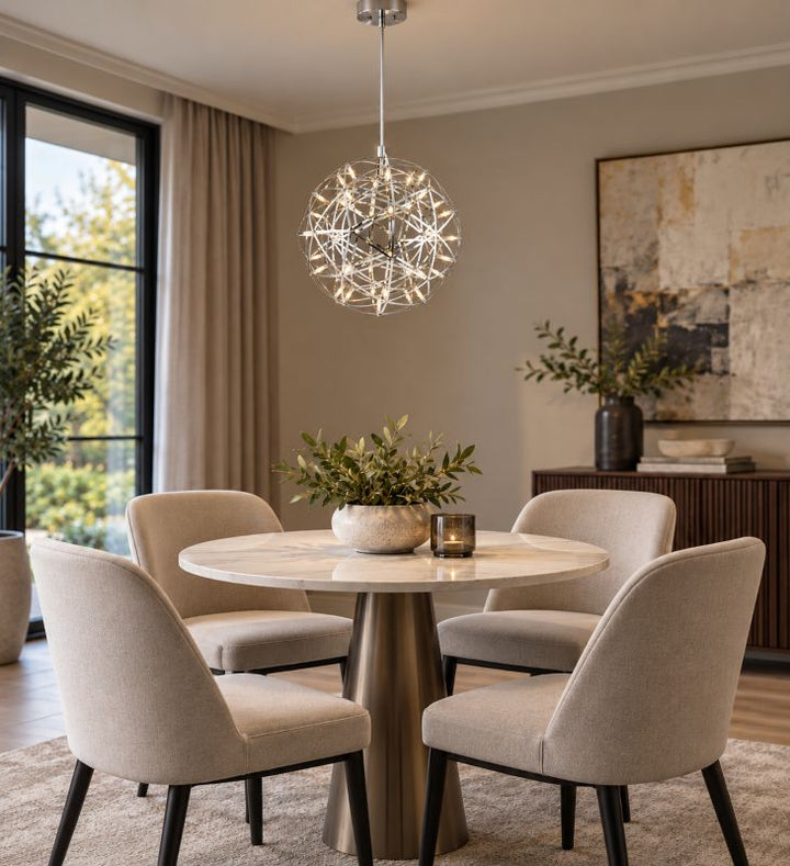 Round Metal Frame LED Ceiling Fixture with LED Star Lights by Bethel - view 14