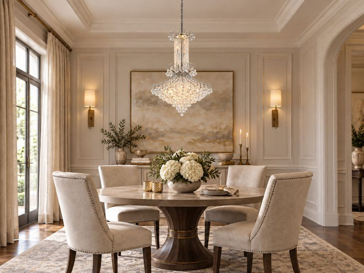 Chrome Waterfall Chandelier with Clear Hanging Crystals by Bethel - view 9