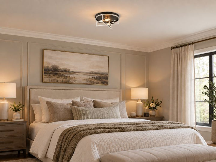 Round and Cage Flush Mount Light by Bethel - view 7