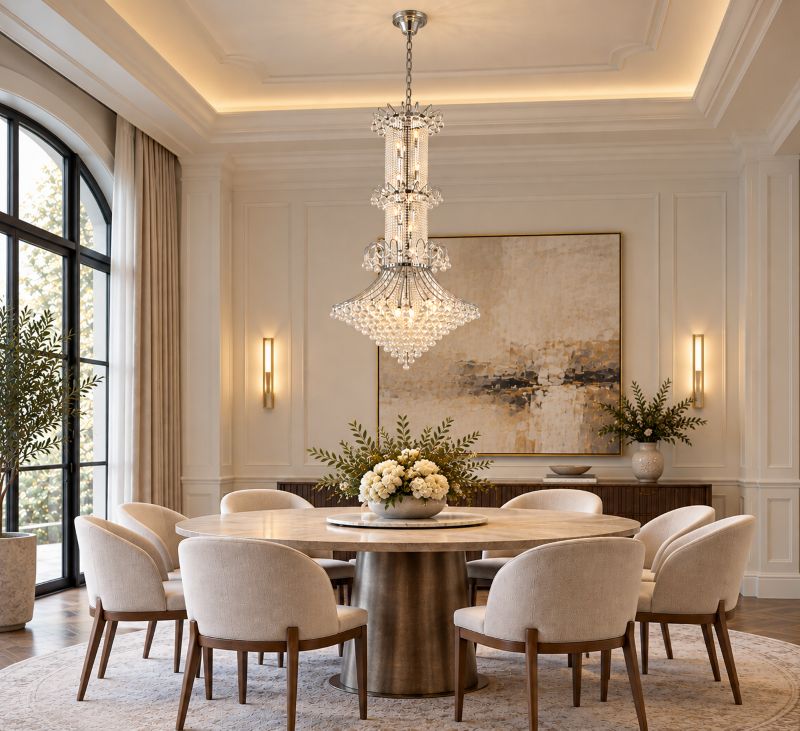 Frame Waterfall Chandelier with Clear Hanging Crystals by Bethel - view 13
