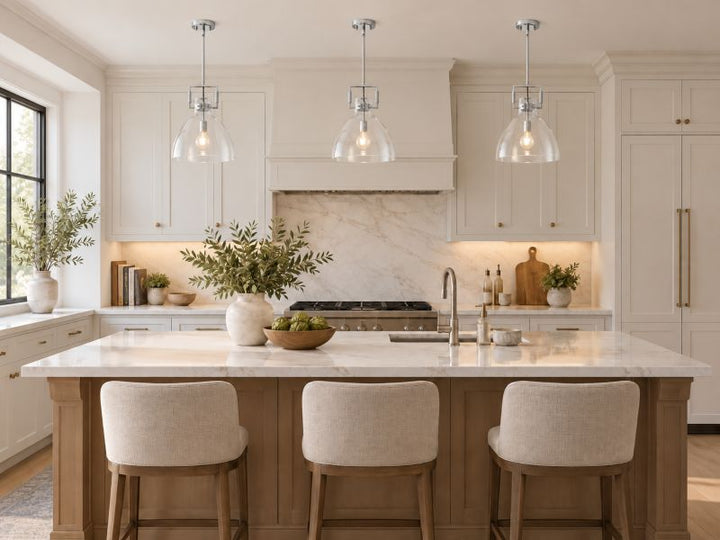Metal Frame Pendant Light with Clear Glass Shade by Bethel - view 32