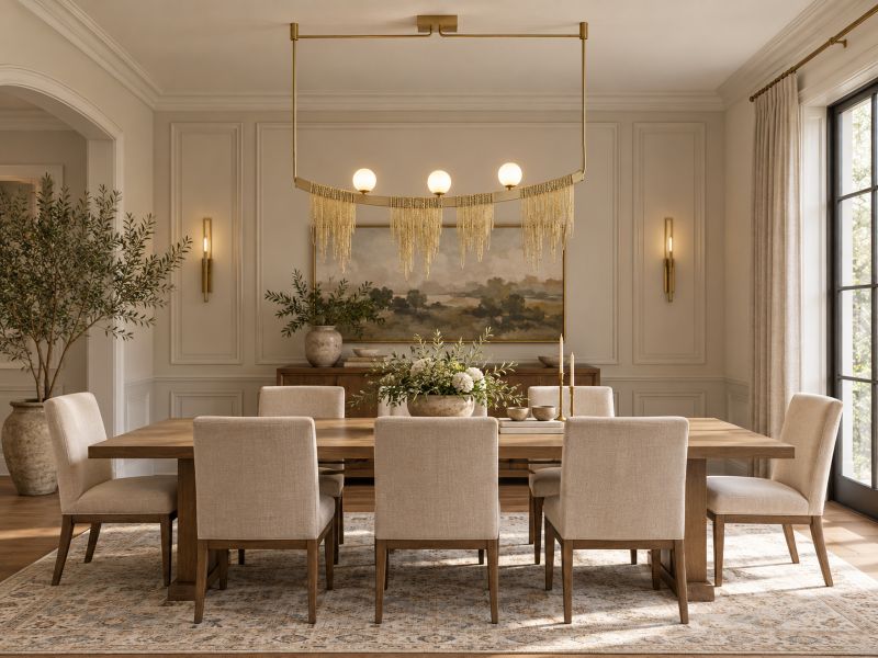 Hairline Chandelier with Stainless Steel Hanging Chains &amp; Glass Shades