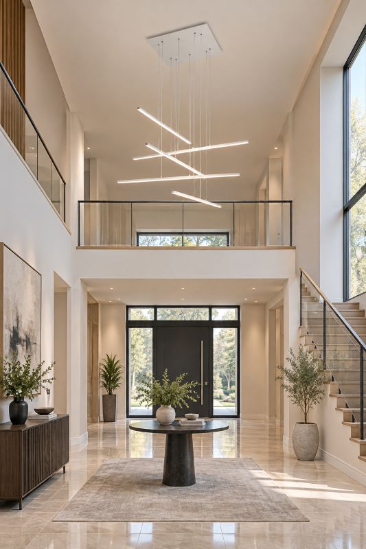 Frame LED Ceiling Fixture with Hanging Stick Pendants &amp;
