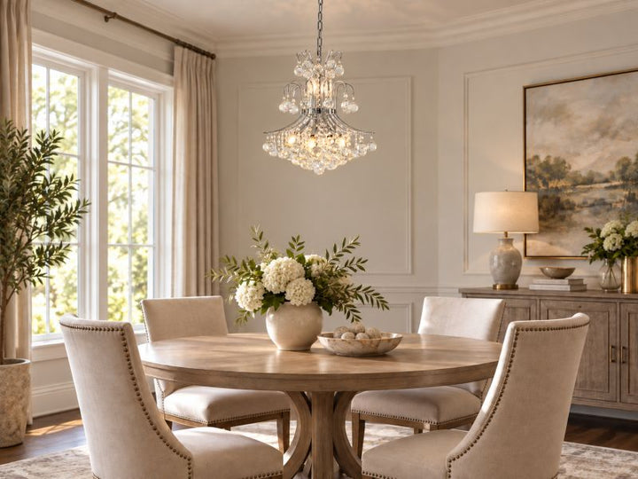 Frame Chandelier with Clear Hanging Crystals by Bethel - view 7