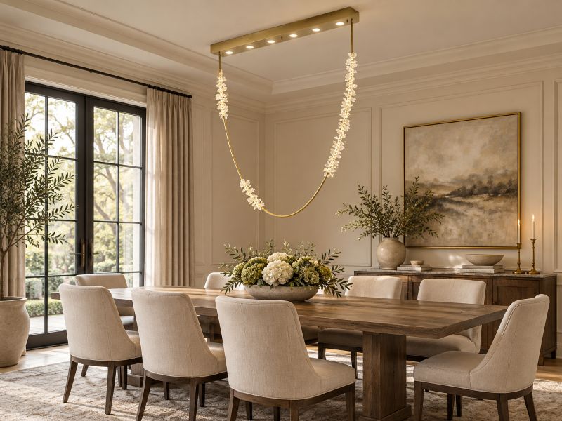 Gold Hairline Hoop Rope Chandelier with Clear Crystal Details Not Adjustable in