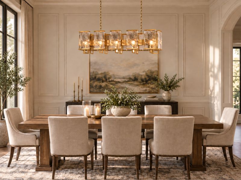 Brass Rectangular Frame Chandelier with Clear Distorted Crystal Plaques by Bethel - view 6