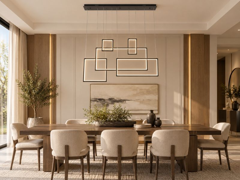 Satin Coffee Aluminum Frame LED Box Lights Flushed to a Rectangular Canopy by Bethel - view 6