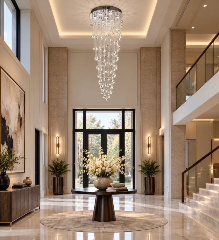 Clear Crystal Double Spiral Chandelier with Chrome Hardware by Bethel - view 7