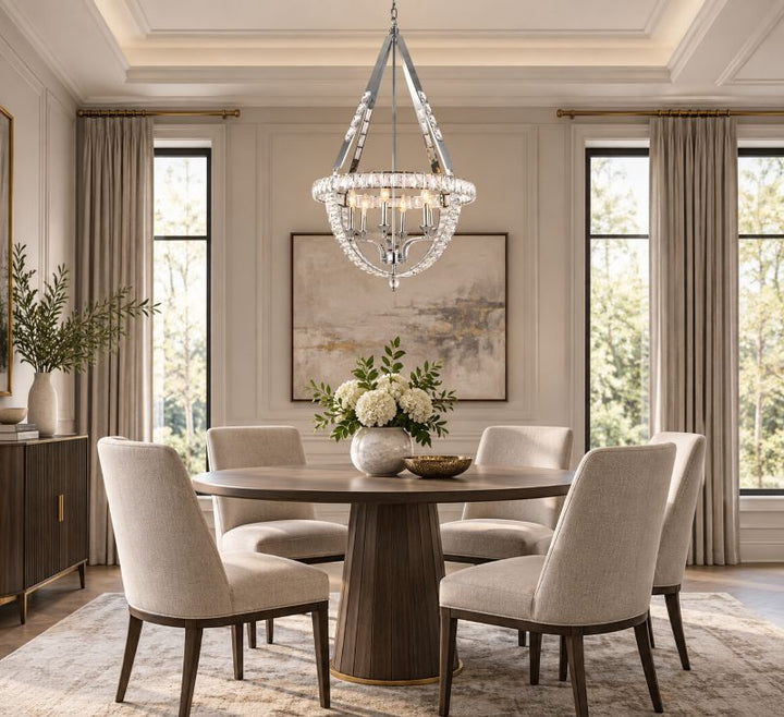 Basket Frame Chandelier with Clear Crystals Embedded Throughout by Bethel - view 12