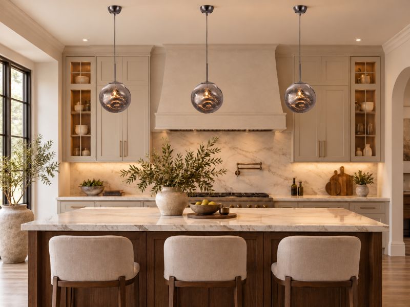Single Pendant Acrylic Orb Light with Hardware by Bethel - view 10