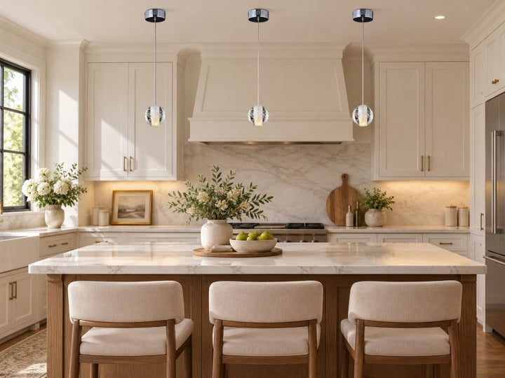 Clear Bubble Crystal Pendant Light with Hardware by Bethel - view 4