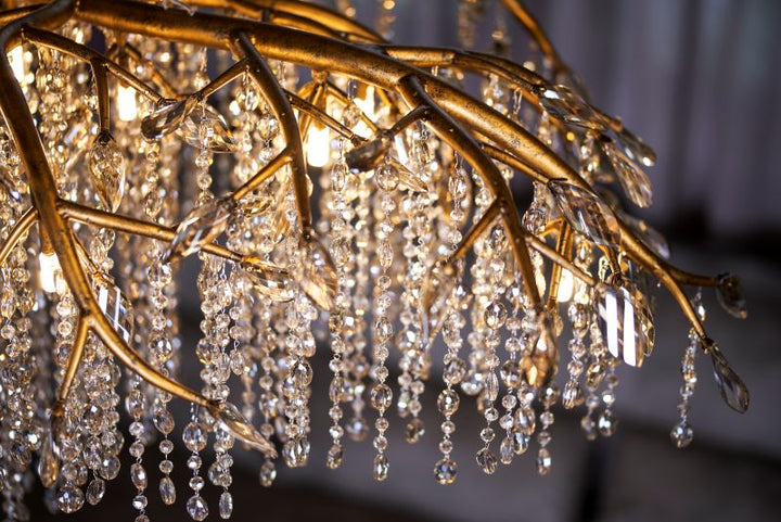 Branch Chandelier with Hanging Crystal Beads &amp; Branch Accents