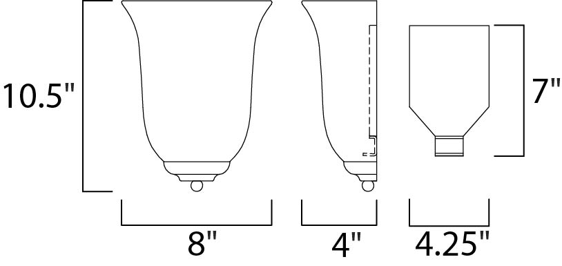 Essentials 1-Light Wall Sconce dimensions diagram