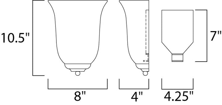 Essentials 1-Light Wall Sconce dimensions diagram