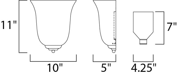 Essentials 1-Light Wall Sconce dimensions diagram