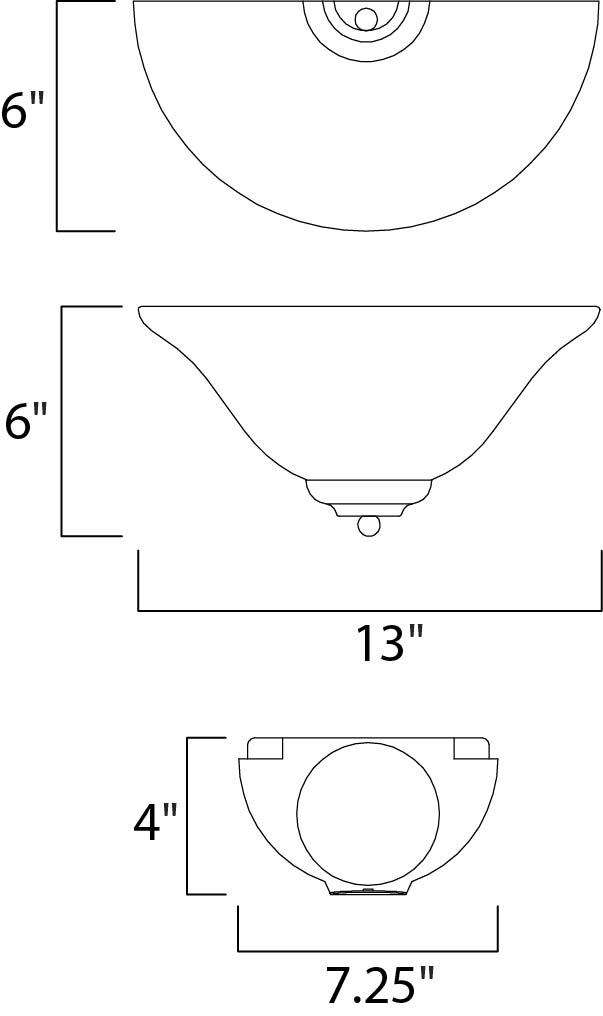 Essentials 1-Light Wall Sconce dimensions diagram
