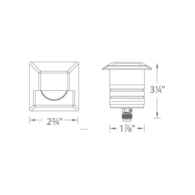 2" Inground Square Step Light