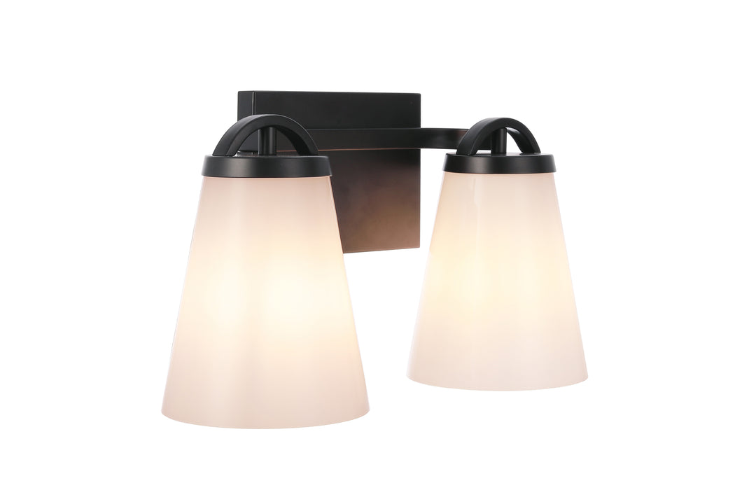 Zane Vanity Light in Flat Black / Cased White Glass by Craftmade
