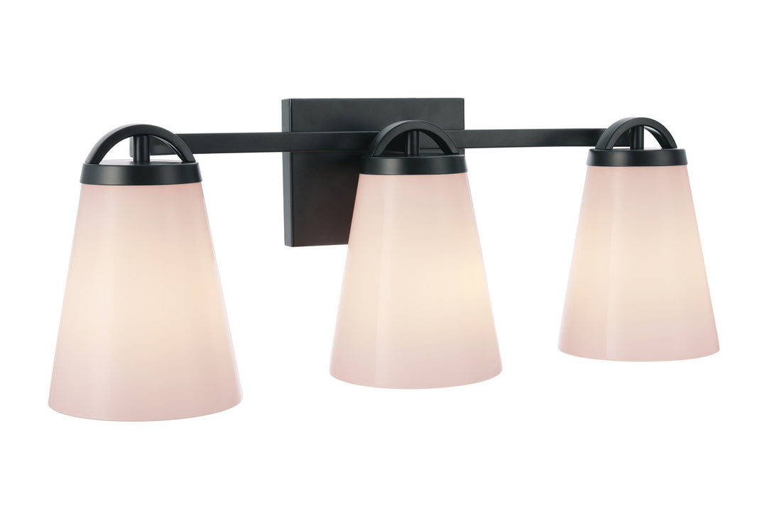 Zane Vanity Light in Flat Black / Cased White Glass by Craftmade