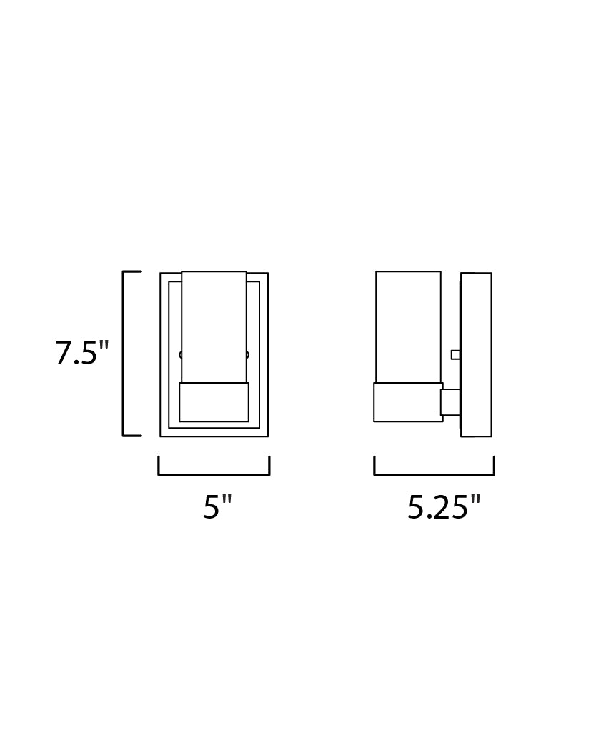 Sync 1-Light LED Wall Sconce dimensions diagram