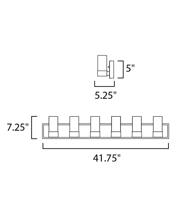 Sync LED Bath Vanity Light dimensions diagram