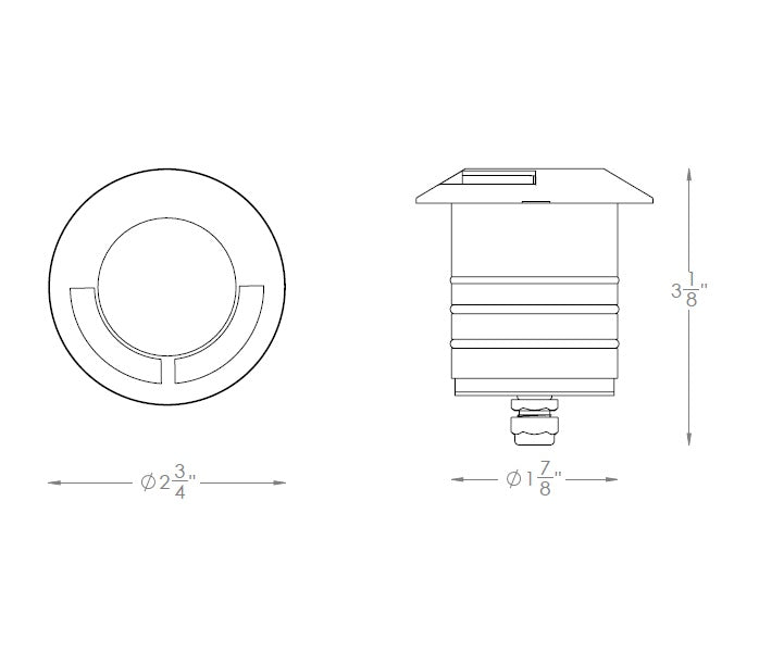 2" Inground Recessed Round Single Directional