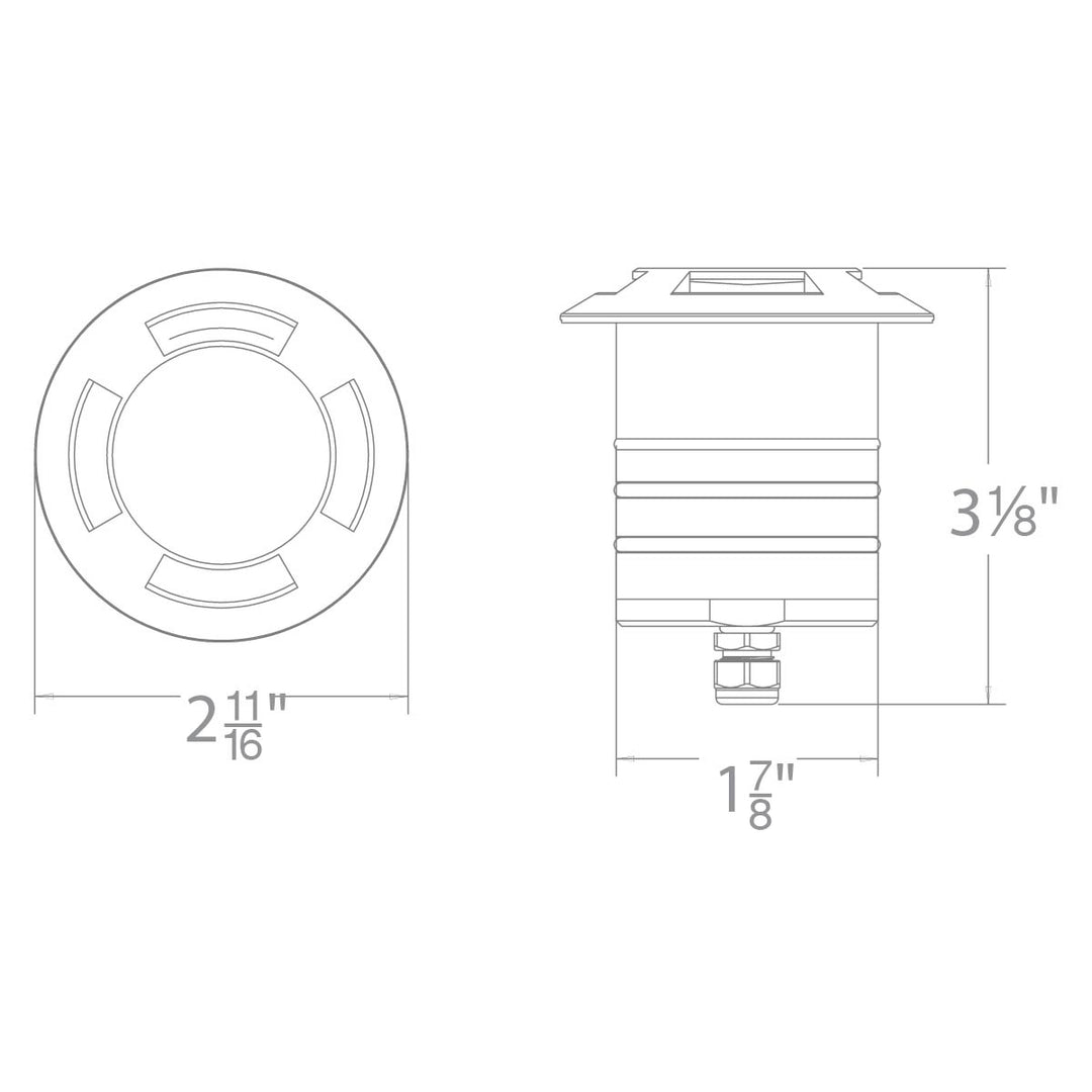 2" Inground Recessed Round Quad Directional