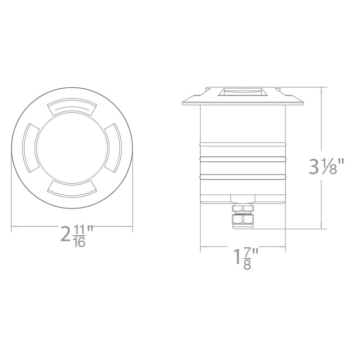 2" Inground Recessed Round Quad Directional