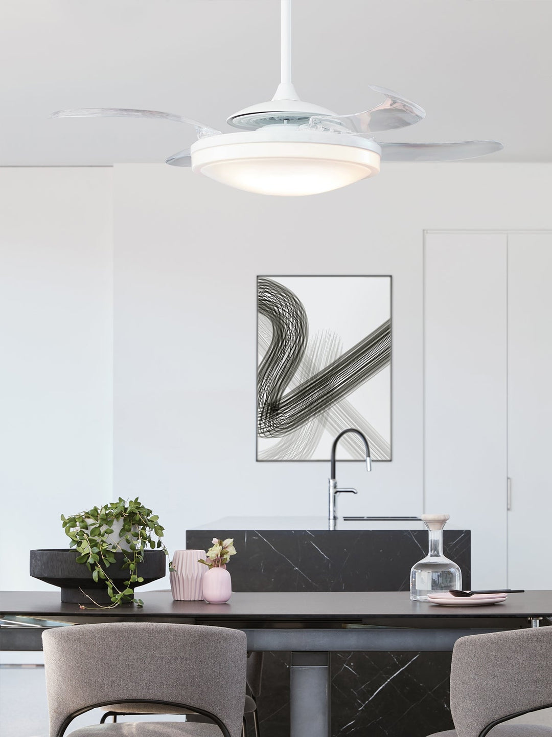 Fanaway Evo 2 48" Retractable Blade Ceiling Fan with LED Light