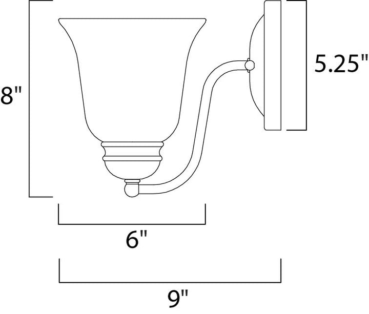Basix 1-Light Wall Sconce dimensions diagram