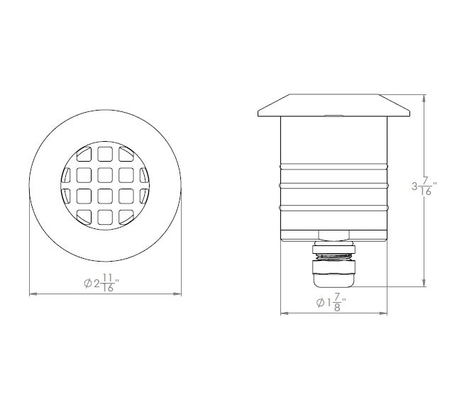 2" Inground Recessed Round Louver